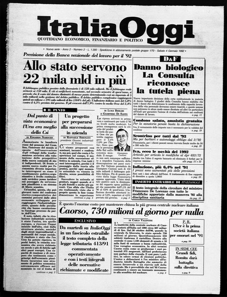 Italia oggi : quotidiano di economia finanza e politica